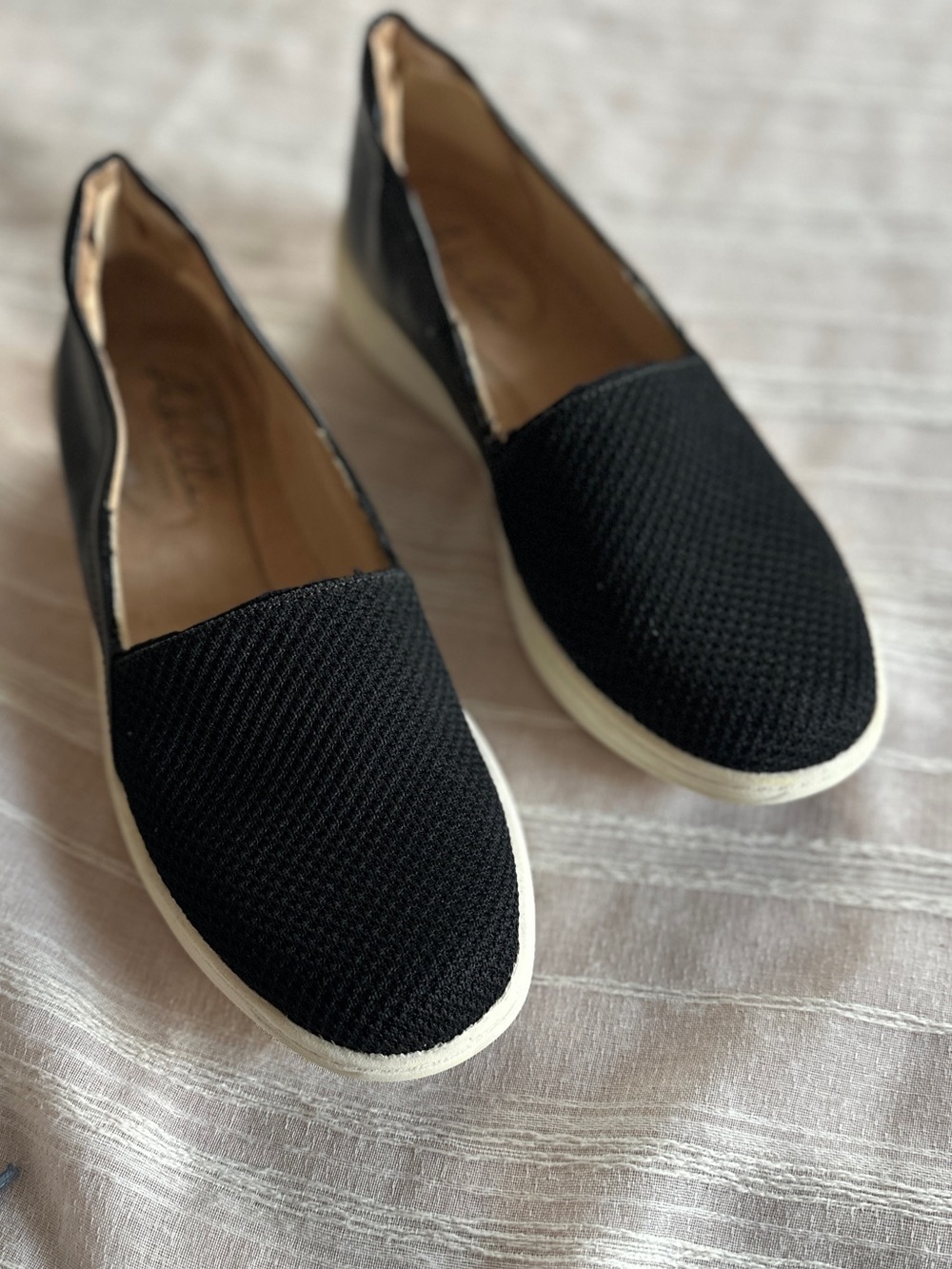 Abella Emerge True Comfort Black Knit Slip On Loafer Flats Sneakers | 9